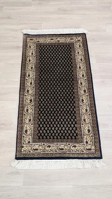 Orient Teppich Mir 11-55 60x120cm blau beige handgeknüpft 100% Schurwolle 29 - Bild 1 von 4