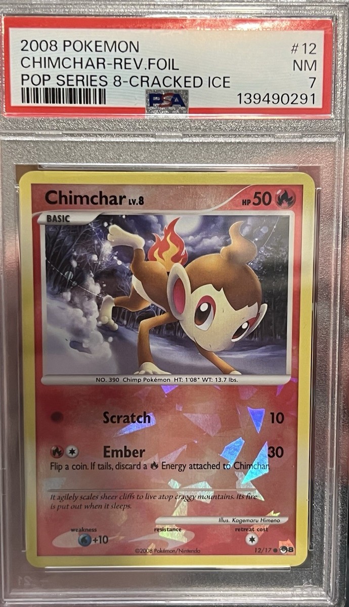PSA 7 POKEMON POP SERIES 8 CHIMCHAR 12/17 CRACKED ICE HOLO EXTREMELY RARE - POP 4 | eBay