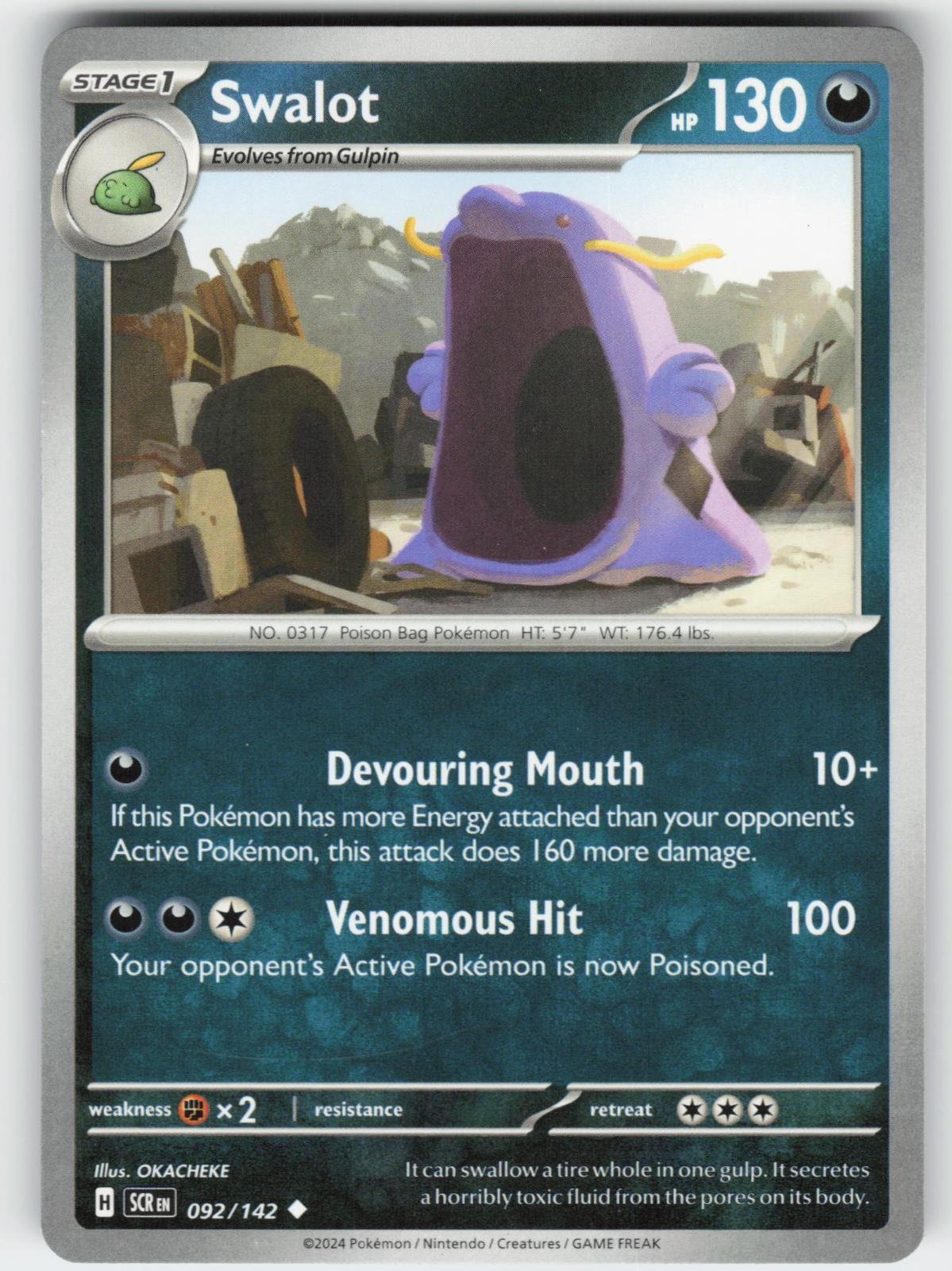 Swalot 92/142 Uncommon Stellar Crown Pokemon Near Mint