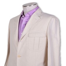 NWT Belvest Ivory 100 Cotton Three Button Center Vent Sportcoat 40 40r