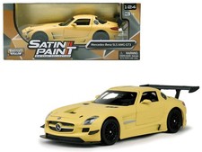 1/24 Mercedes Benz SLS AMG GT3 Matte Yellow   Motormax Diecast Model Car