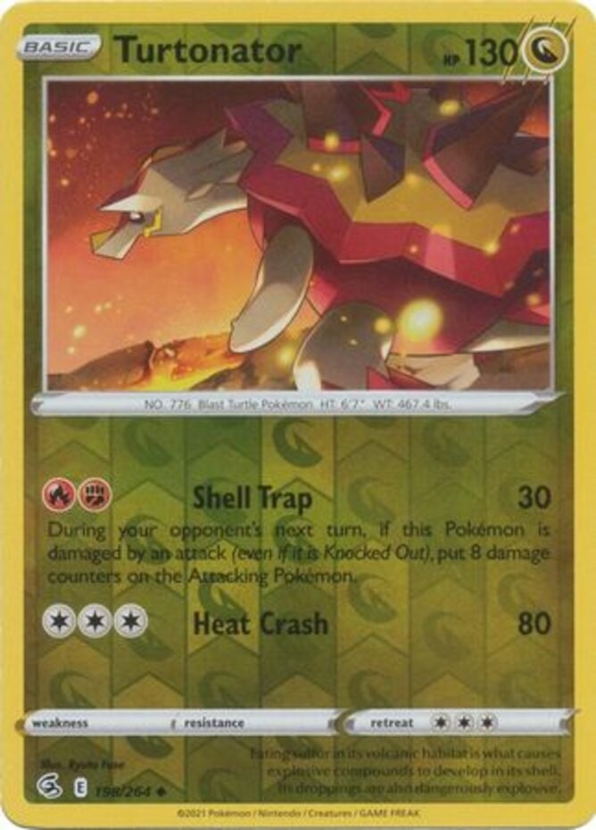Turtonator - 198/264 - Uncommon - Reverse Holo - Lightly Played