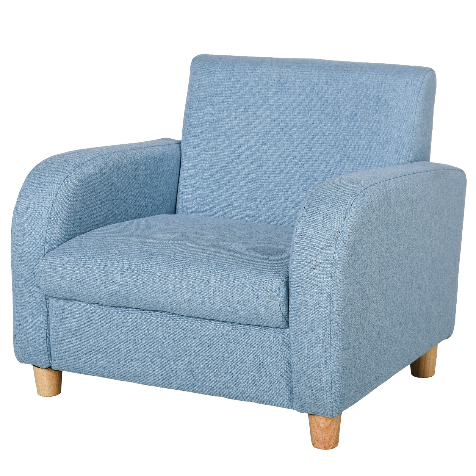 Divano per Bambini Poltrona per Bambini con Schiuma Spessa Cuscino Sedile Lino Blu