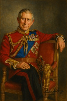 Mario Mendoza britischer König Charles Impressionist Kunst Ölgemälde Leinwanddruck