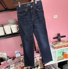 Lucky Brand Boys Straight Fit Dark Wash Blue Denim Jeans Size 8 Pockets