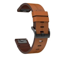 Adjustable Leather Wristband Watch Strap Band For Garmin Fenix 5 Fenix 6 Pro