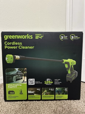 #ad Greenworks 24V 600 PSI Power Washer 4Ah USB Battery Charger FREE Foam Cannon $99.99