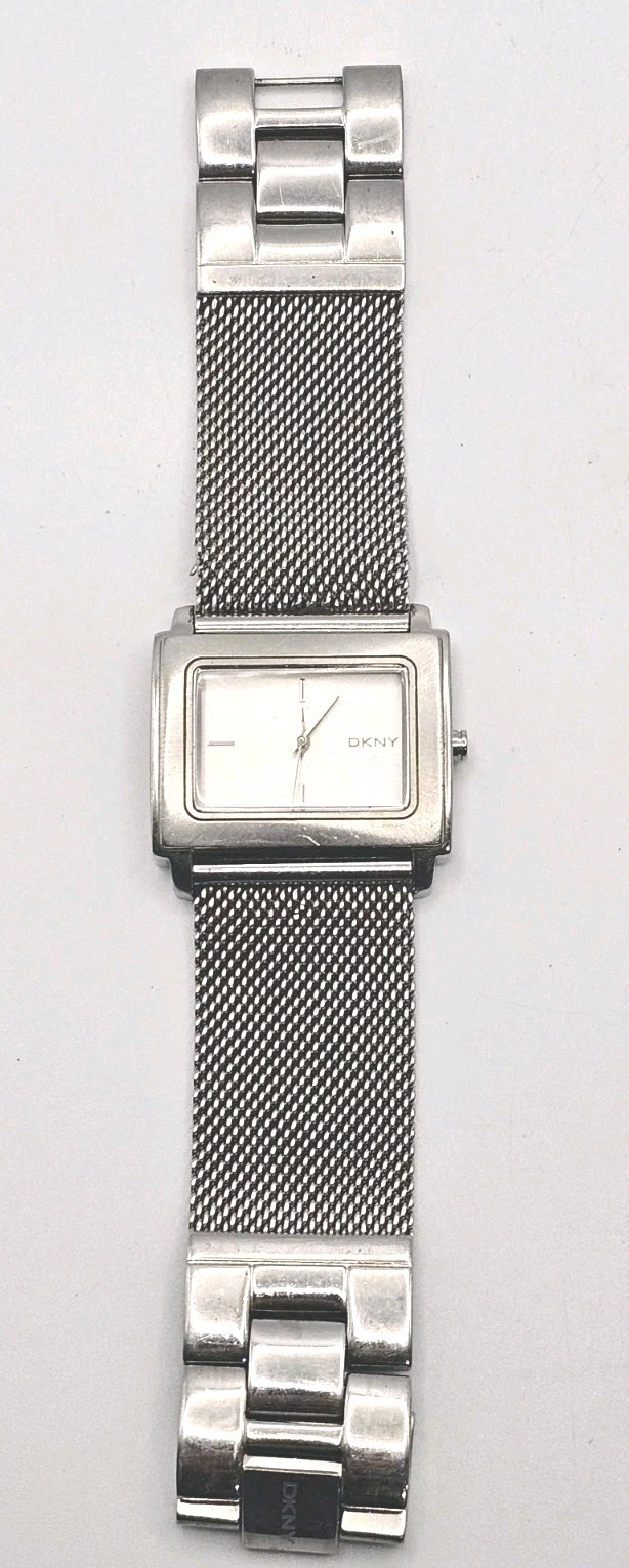 ​DKNY Women's Rectangular Silver Tone Stainless S… - image 1