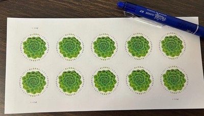 USPS Global Green Succulent Booklet Pane of 10 Stamps Scott # 5198 (MNH)