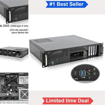2U Server Chassis Short Depth 14 Inch Front I O Micro ATX Mini ITX ATX PSU