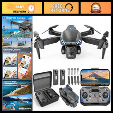 Foldable Drone with 1080P Camera, FPV Quadcopter for Kids, 3D Flips, Gesture Con