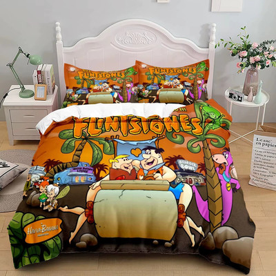 Anpassbar Bettwäsche Set the Flintstones Bettdeckenbezug Kissenbezüge 80x80 OL