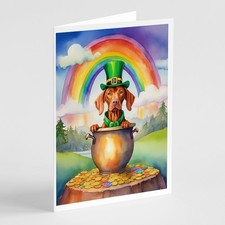 Caroline's Treasures Vizsla St Patrick's Day Greeting Cards Pack of 8