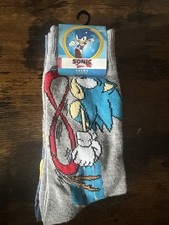 Classic Sonic the Hedgehog Socks 2 pair brand new w/ hang tag shoe sz 6 1/2 - 12