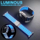 Magnetic Titanium Rubber Metal Band For Apple Watch Ultra3 49mm 11 10 9 8 7 6 SE