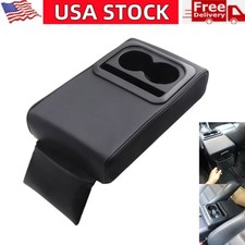Universal Car Armrest Cushion Leather Auto Center Console Pad With Cup Holder