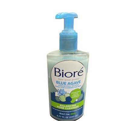 Biore Blue Agave + Baking Soda Balancing Pore Cleanser, Exfoliates, 6.77oz
