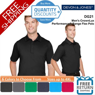   Devon & Jones Men's CrownLux Performance Range Flex Polo Up To 4XL DG21