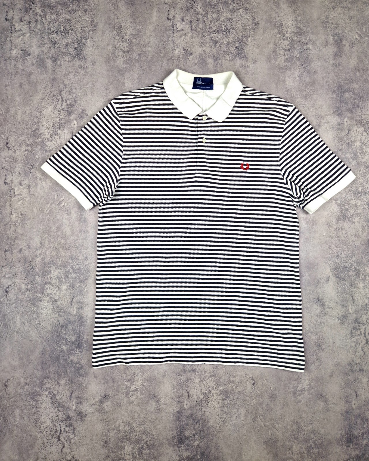 Vintage Fred Perry Polo Shirt Men's Rare 00s Striped Classic Size L
