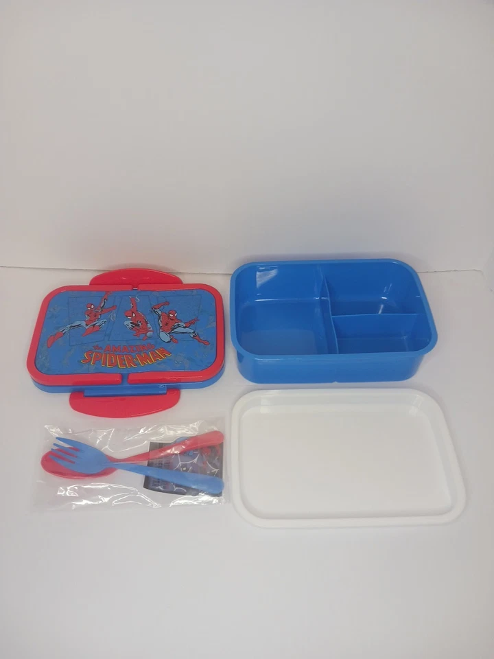 Spider-Man Marvel Bento ланч-бокс защелкивающийся замок крышка двойной отсек (комплект коробка) - Изображение 2 из 4