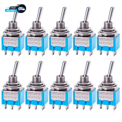 10PCS Mini Latching Toggle Switch 6 Pins 2Positions DPDT ON-ON Miniature Toggle
