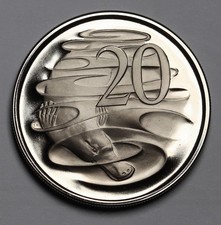 1966 Australia 20c  20 Cents Coin QEII Proof Strong Cameo 18k Minted