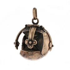 Yellow Gold Men's Masonic Ball Fob Pendant - 9k & 925 Folding Orb Missing Parts