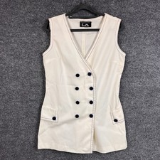 Vintage Jack Winter Permanent Press Sleeveless Dress - Button Front Mini Small