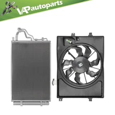 A/C Condenser and Radiator Cooling Fan Assembly For 2014 15-2016 Hyundai Elantra