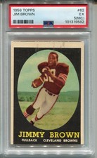 1958 Jim Brown Rookie Card Graded PSA 5 MC Topps Football #62 Jimmy. rookie card picture