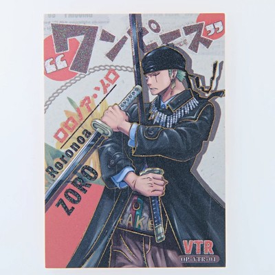 One Piece Roronoa Zoro VTR 04 Glitter Foiled Hit Thick Trading Card Ultra Rare