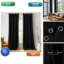 NICETOWN Black Velvet Curtains 52x102 inch 2 Panels - Extra Long