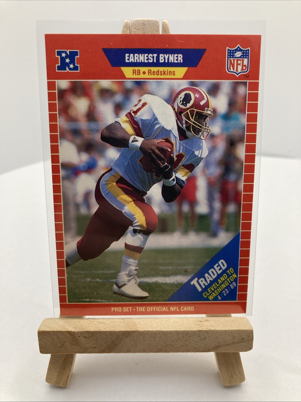 1989 Pro Set - Earnest Byner #480  "See also Browns' card 74" on back. "Traded”