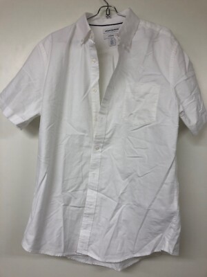 Amazon Essentials Mens Short Sleeve Button Up Dress Shirt, White
