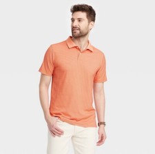 Men's Performance Short Sleeve Collared Polo Shirt - Goodfellow  Co  Orange S