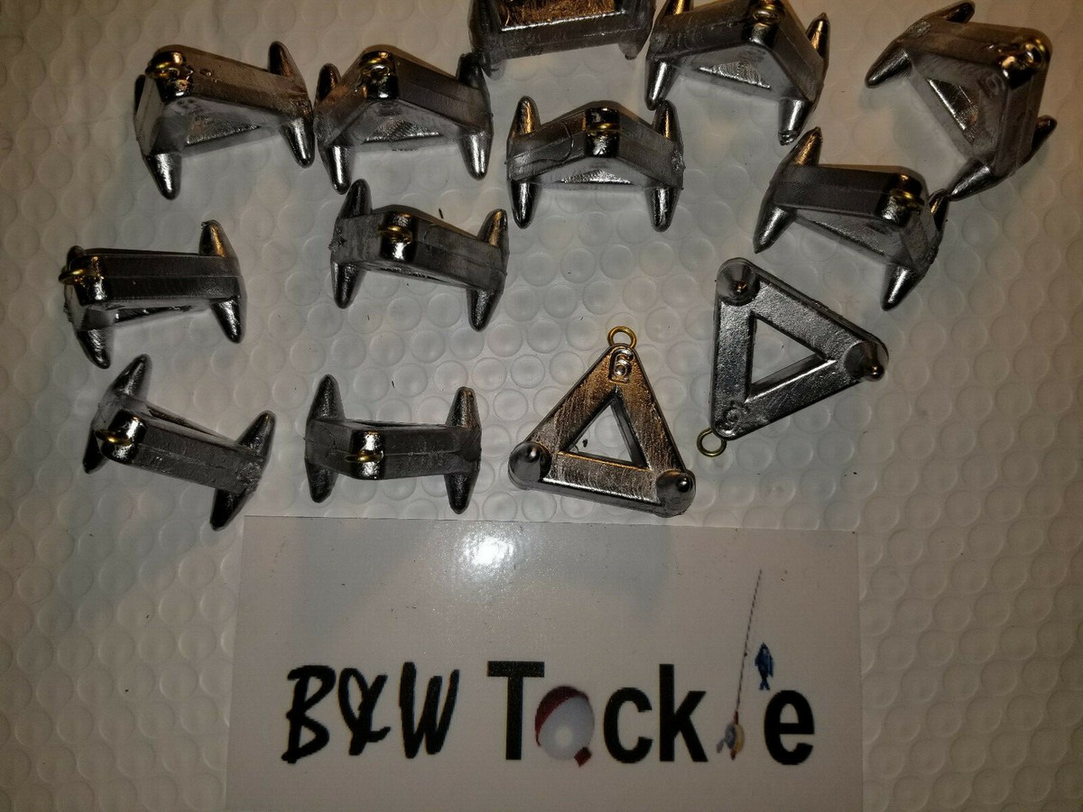 oz Triangle Snag Claw Surf Fishing Lead Weights 12 Sinkers