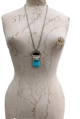 Danielle Nicole Turquoise Necklace Pendant Silver Chain 