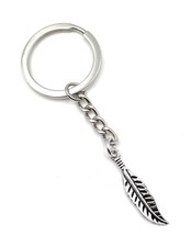 Portachiavi Piuma Vogelfeder Metallo Ciondolo Fascino