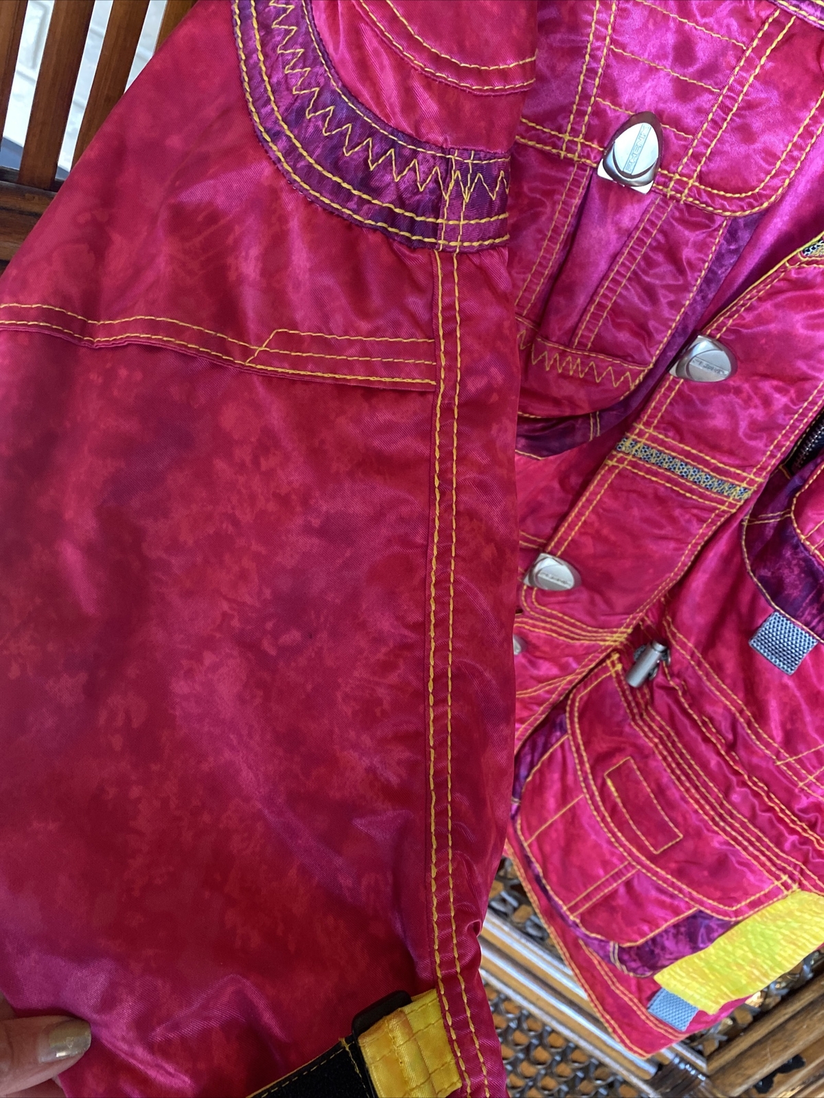 vintage 80s 90s phenix Neon Pink Down ski jacket hi tech ski wear RETRO XL image 6