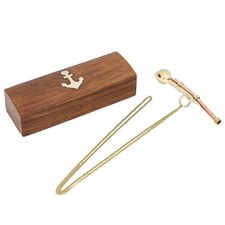 Sifflet de maître d'équipage sifflet de marin boîte bois laiton style antique