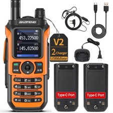 BaoFeng UV-21 Pro V2 Walkie Talkie Ham Two Way Radios Long Range  Extra Battery