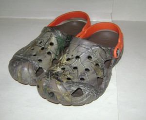 orange camo crocs