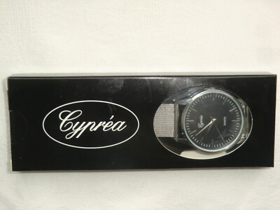 analoge Quarz-Herren-Armband-Uhr, Marke: Cyprea, Metallarmband Schiebeverschluss