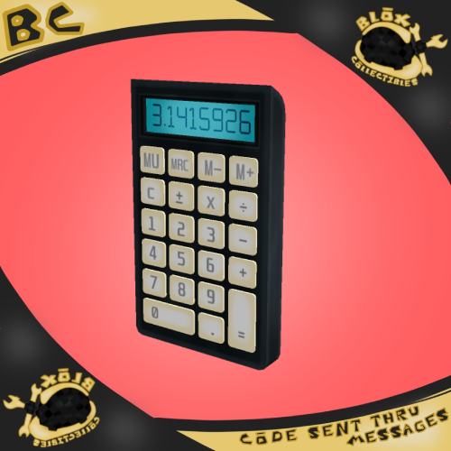 ROBLOX Calculator Lapel Pin - CODE Sent Via Messages-image
