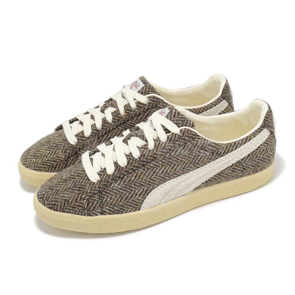 Puma Clyde Harris Tweed Mens Casual Shoes in Chamomile Sugared Almond 398512-01