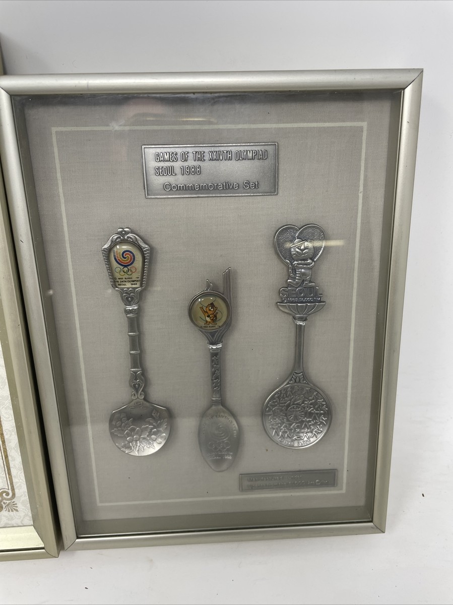 Seoul 1988 Olympics Hodori Pin Commemorative Set Framed Eden Arts
