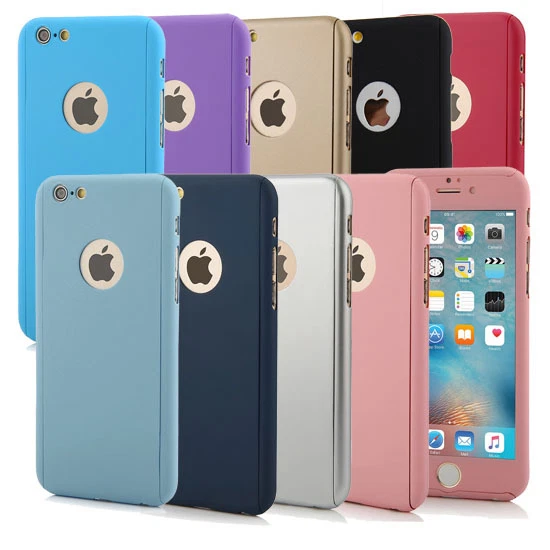 COVER Fronte Retro 360° per iPhone 8 7 6 6S  + Pellicola VETRO TEMPERATO - Immagine 3 di 4