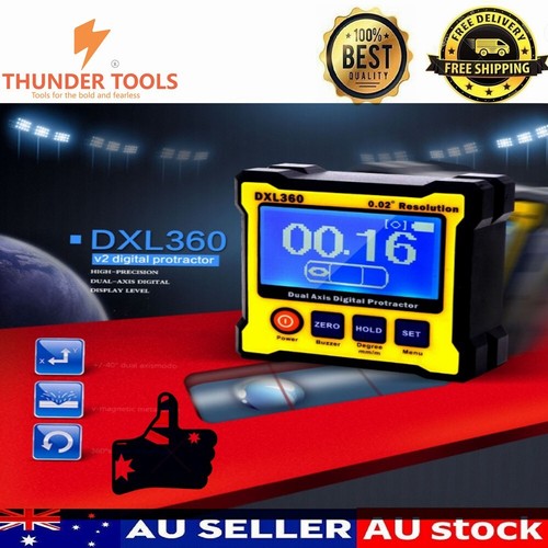 Thunder Tools DXL360S Dual Axis Digital Angle Protractor with 5 Side Magnetic - Picture 2 of 26