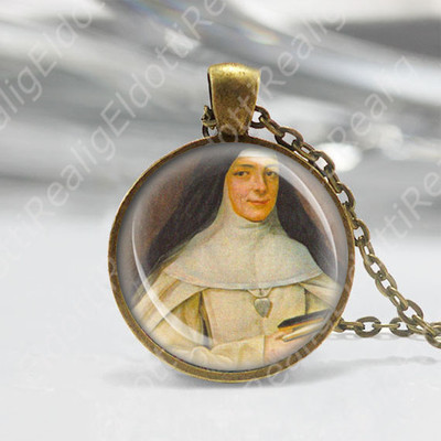 St Mary Euphrasia Pelletier Catholic Necklace Medal Religious Pendant Bronze 1''