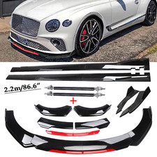 For Bentley Continental Front Bumper Lip Splitter Spoiler Gloss Black Body Kit
